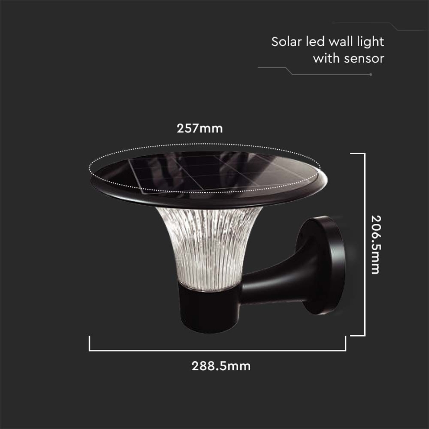 LED Solar wall light with sensor LED/15W/3,2V 4000K/6000K IP65