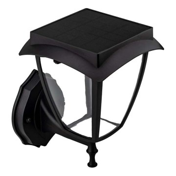 LED Solar Wall Light LED/2W/3,7V 3000/6000K IP65 2200 mAh Black