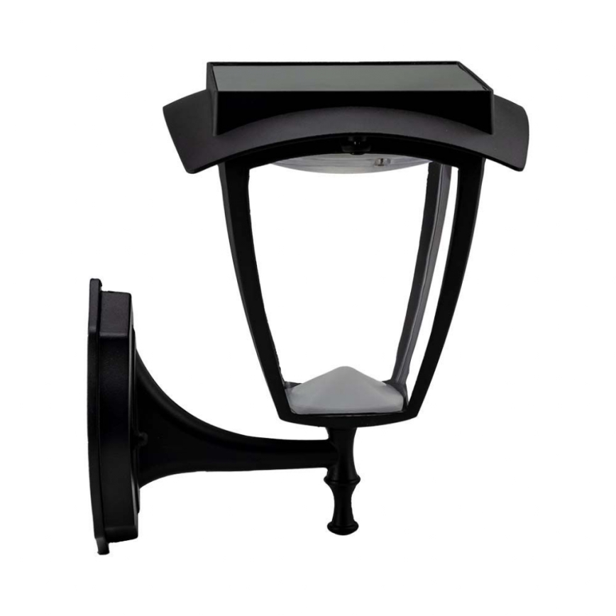 LED Solar Wall Light LED/2W/3,7V 3000/6000K IP65 2200 mAh Black