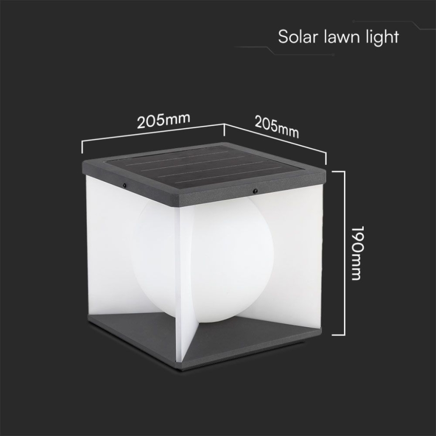 LED Dimmable solar wall light LED/3W/3,7V IP65 3000K + remote control