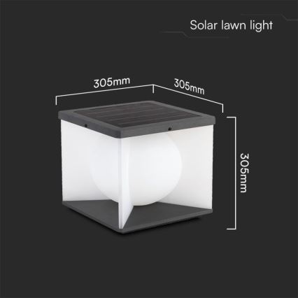 LED Dimmable solar wall light LED/8W/3,7V IP65 3000K + remote control