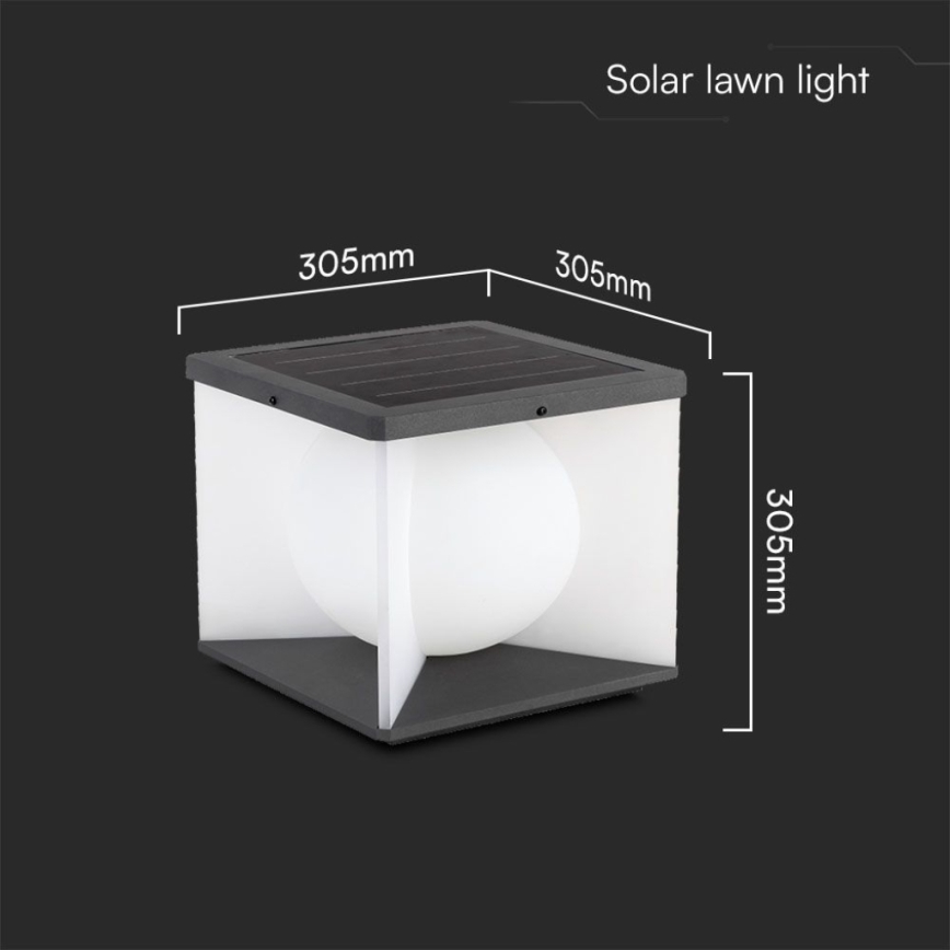 LED Dimmable solar wall light LED/8W/3,7V IP65 3000K + remote control