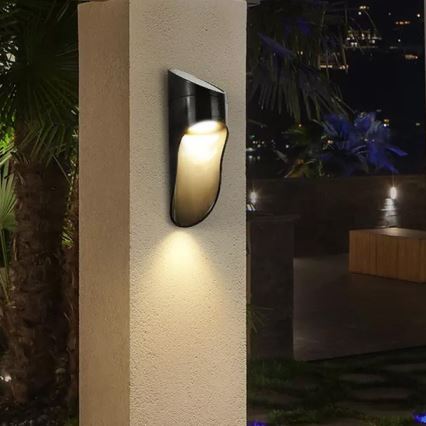LED Solar wall light PALESA LED/1W/3,7V IP65 black