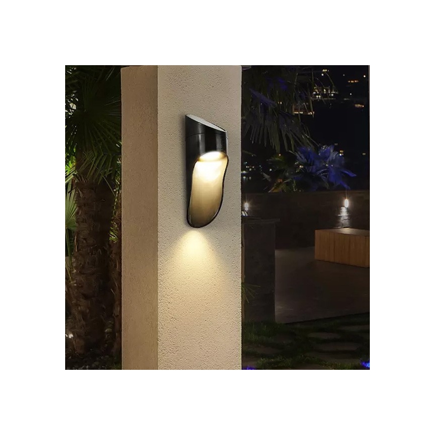 LED Solar wall light PALESA LED/1W/3,7V IP65 black