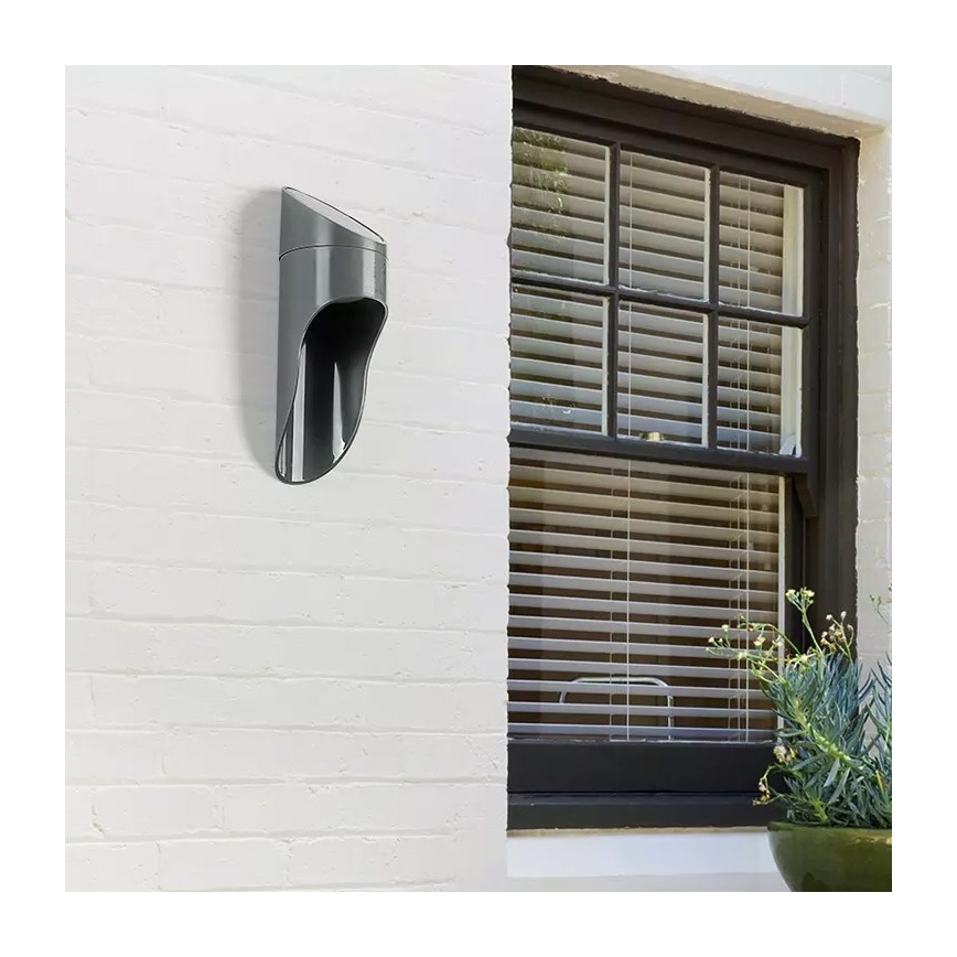 LED Solar wall light PALESA LED/1W/3,7V IP65 grey