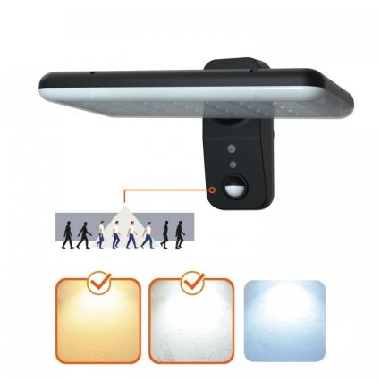 LED Solar Wall Light with Sensor PHOENIX LED/15W/3,2V 3000/4000K IP65 6000 mAh