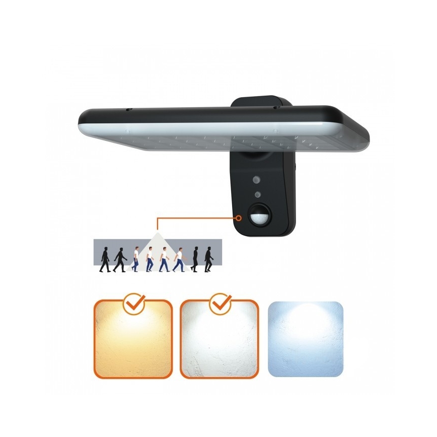 LED Solar Wall Light with Sensor PHOENIX LED/15W/3,2V 3000/4000K IP65 6000 mAh