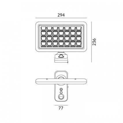 LED Solar Wall Light with Sensor PHOENIX LED/15W/3,2V 3000/4000K IP65 6000 mAh