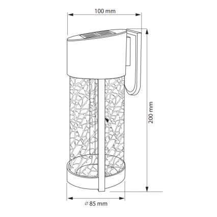 LED Solar wall light VETRO LED/1,2V IP44
