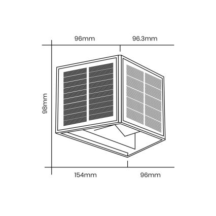 LED Solar wall light WINGS LED/2W/3,2V 3000K IP54 black
