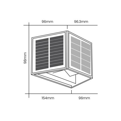 LED Solar wall light WINGS LED/2W/3,2V 6000K IP54 black