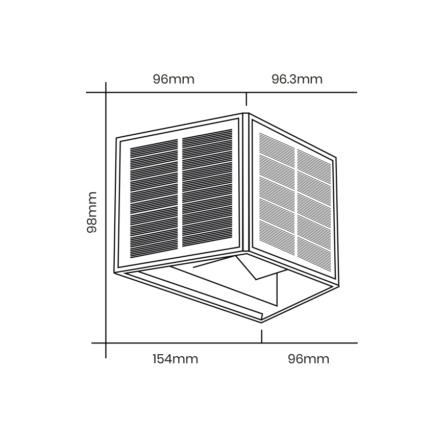 LED Solar wall light WINGS LED/2W/3,2V 6000K IP54 black