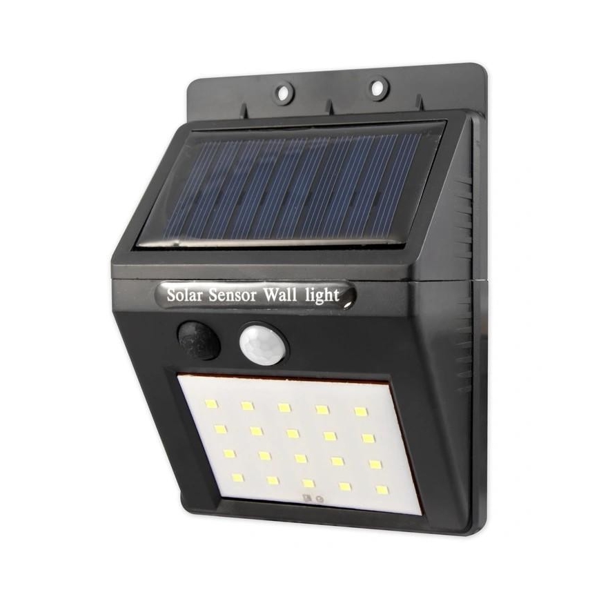 LED Solar wall light with a sensor and external panel LED/0,55W/3,7V IP65