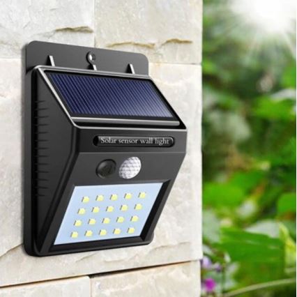 LED Solar wall light with a sensor LED/0,55W/3,7V IP65