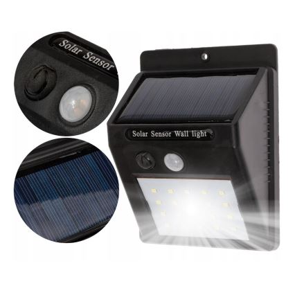 LED Solar wall light with a sensor LED/0,55W/3,7V IP65