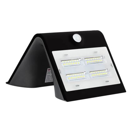 LED Solar wall light with a sensor LED/3W/3,7V 3000/4000K IP65 black