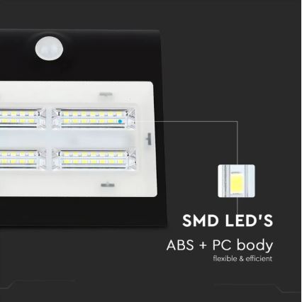 LED Solar wall light with a sensor LED/3W/3,7V 3000/4000K IP65 black