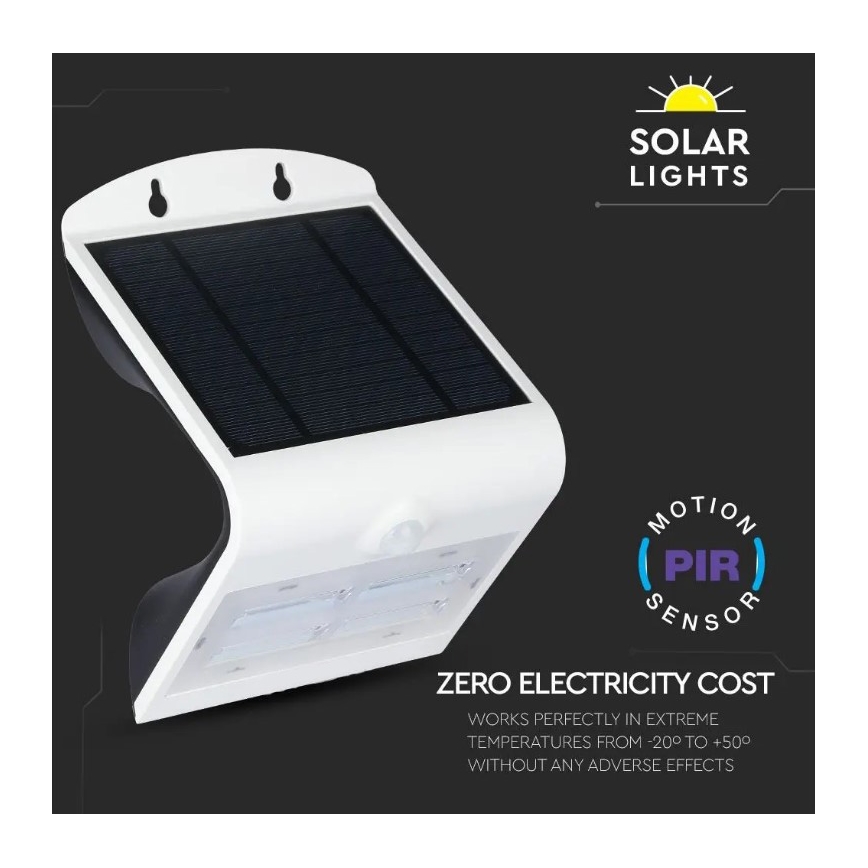 LED Solar wall light with a sensor LED/3W/3,7V 3000/4000K IP65 white