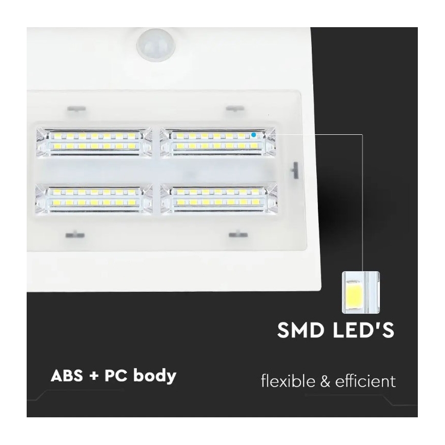 LED Solar wall light with a sensor LED/3W/3,7V 3000/4000K IP65 white