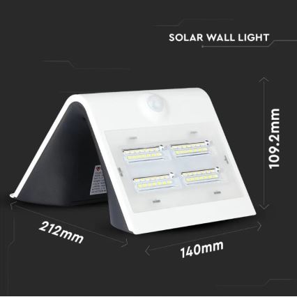 LED Solar wall light with a sensor LED/3W/3,7V 3000/4000K IP65 white