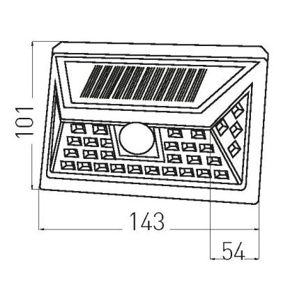 LED Solar wall light with a sensor LED/5W IP44