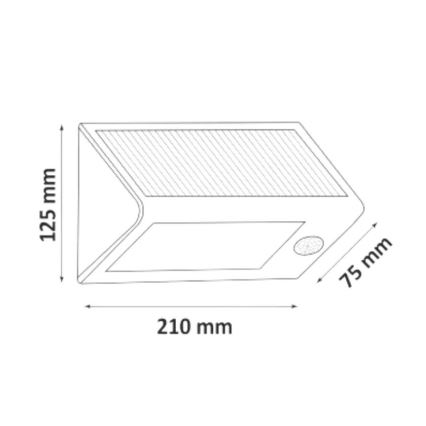 LED Solar wall light with a sensor LED/5W IP44