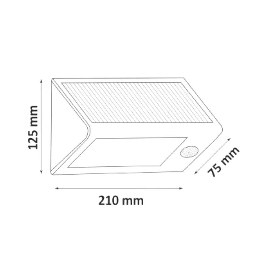 LED Solar wall light with a sensor LED/5W IP44