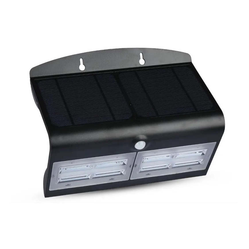 LED Solar wall light with a sensor LED/7W/3,7V 4000K IP65 black