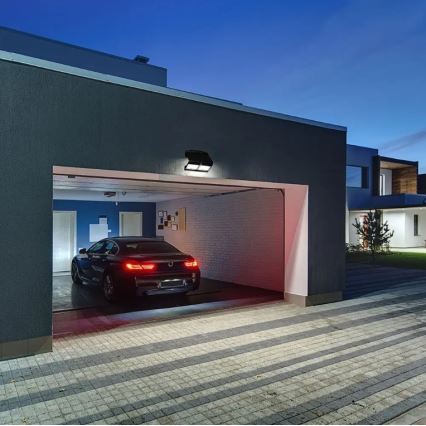 LED Solar wall light with a sensor LED/7W/3,7V 4000K IP65 black