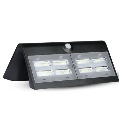 LED Solar wall light with a sensor LED/7W/3,7V 4000K IP65 black