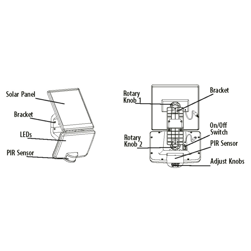 LED Solar wall light with a sensor LED/8W IP54