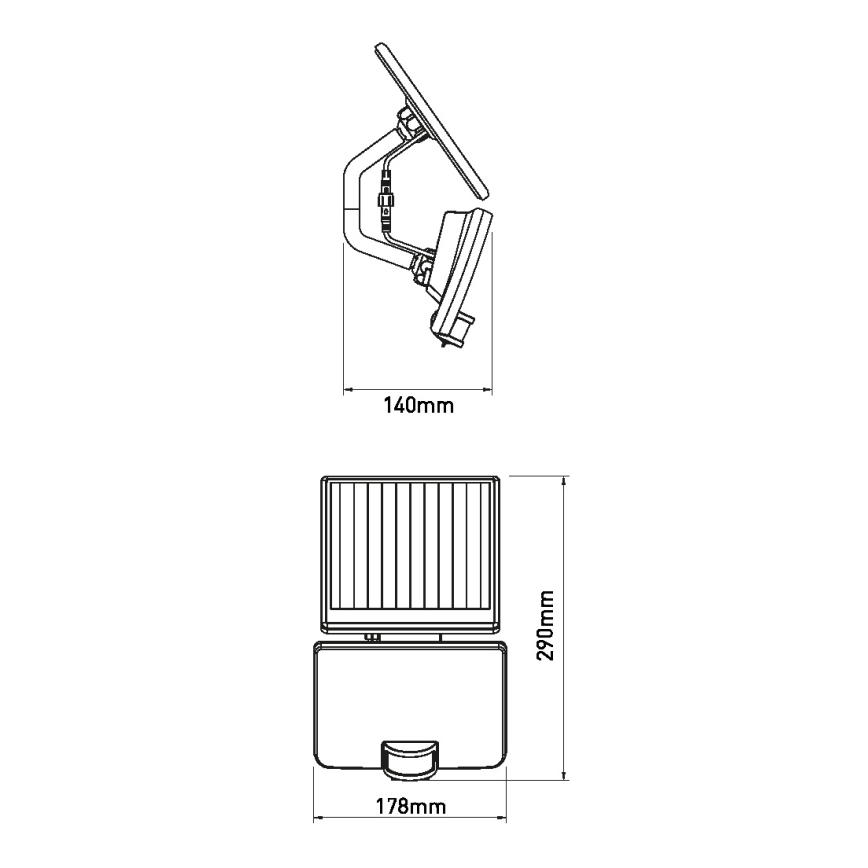 LED Solar wall light with a sensor LED/8W IP54