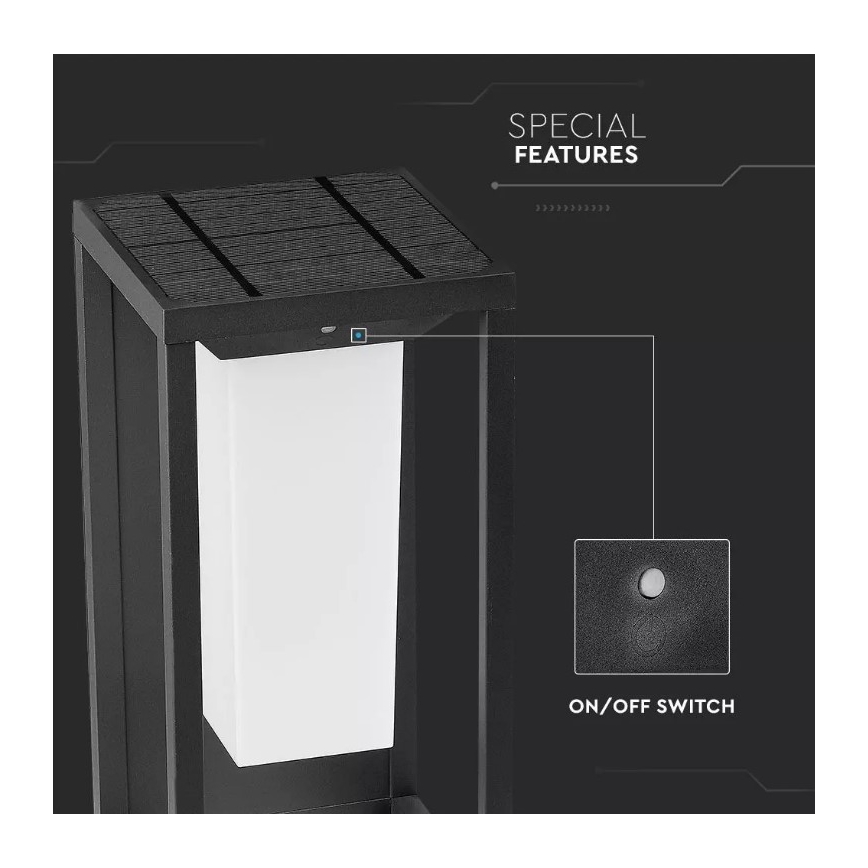 LED Solar wall light with a sensor SAMSUNG CHIP LED/2W/3,7V IP65
