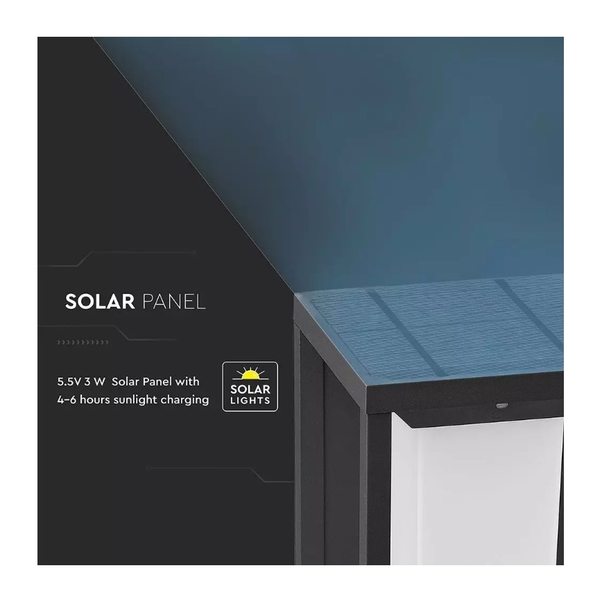 LED Solar wall light with a sensor SAMSUNG CHIP LED/2W/3,7V IP65