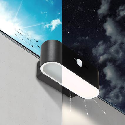 LED Solar wall light with a sensor SOLARIS2 LED/2,5W/3,7V 4000K IP44