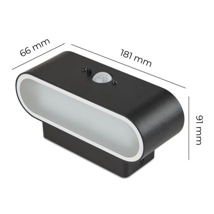 LED Solar wall light with a sensor SOLARIS2 LED/2,5W/3,7V 4000K IP44