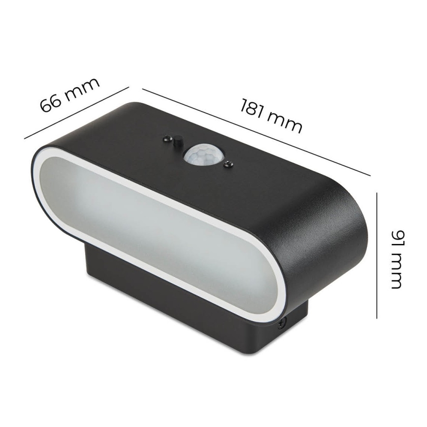 LED Solar wall light with a sensor SOLARIS2 LED/2,5W/3,7V 4000K IP44