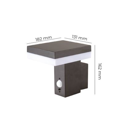 LED Solar wall light with a sensor SOLARIS2 LED/5,5W/3,7V 4000K IP44