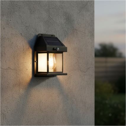 LED Solar Wall Light with OMVIA Sensor LED/3,7V 3000K IP44 1200 mAh