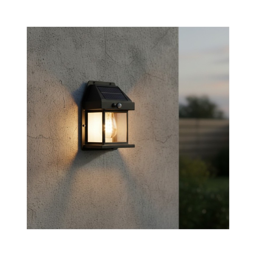 LED Solar Wall Light with OMVIA Sensor LED/3,7V 3000K IP44 1200 mAh