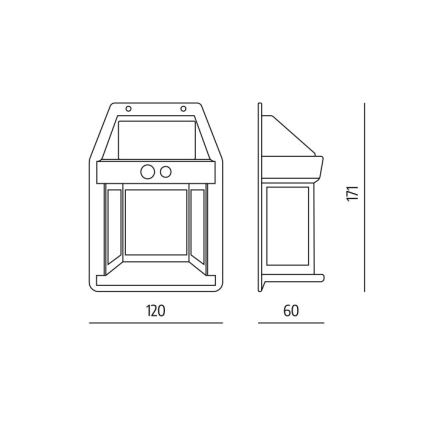 LED Solar Wall Light with OMVIA Sensor LED/3,7V 3000K IP44 1200 mAh