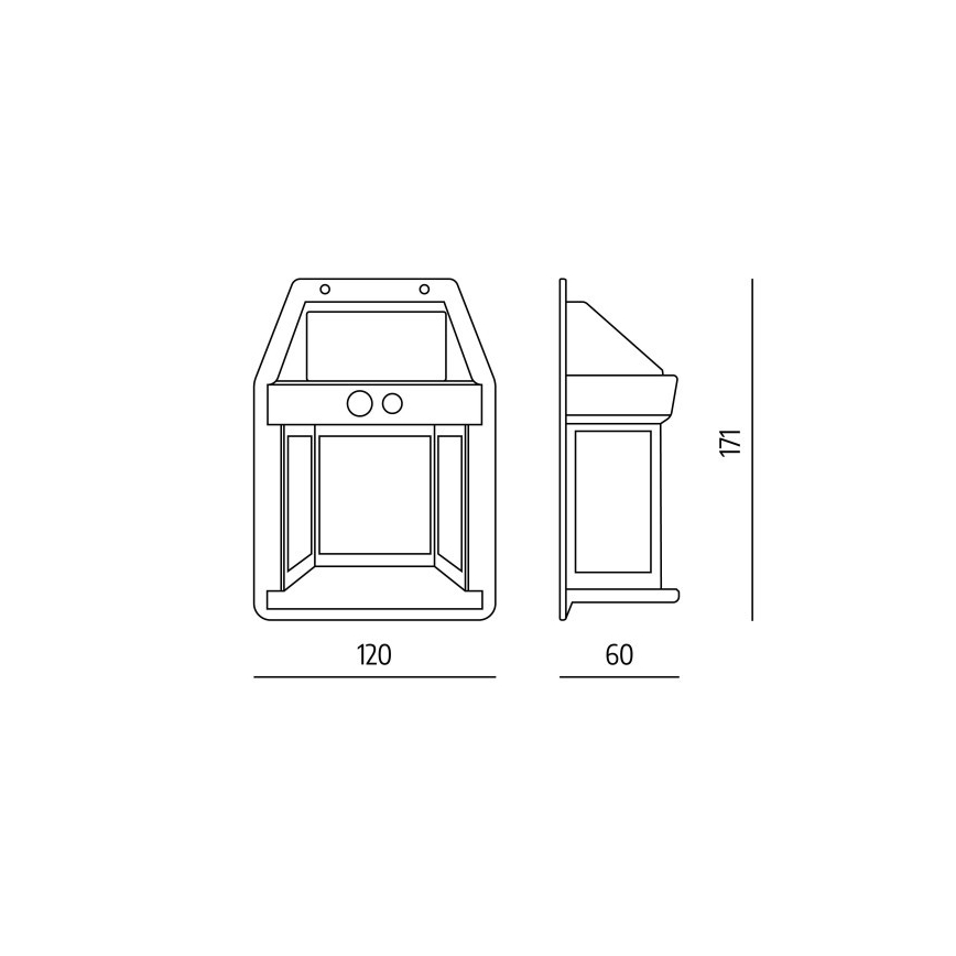 LED Solar Wall Light with OMVIA Sensor LED/3,7V 3000K IP44 1200 mAh