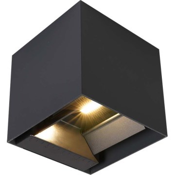 LED Solar Wall Light with Sensor, 9W/5V, 3000/4000/5000K, IP65, 2600 mAh, Anthracite