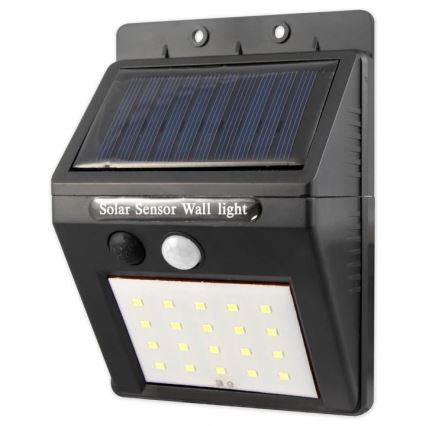 LED Solar Wall Light with Sensor and External Panel LED/0,55W/3,7V 1200 mAh IP44
