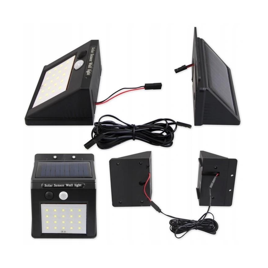 LED Solar wall light with sensor and external panel LED/0,55W/3,7V 1200 mAh IP65