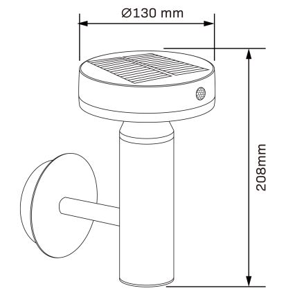 LED Solar wall light with sensor GWINEA LED/4,5W/3,7V 2000 mAh IP44 black