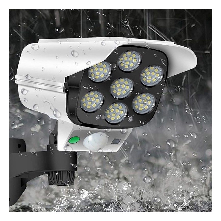 LED Solar maketa bezpečnostní kamery with sensor KAMERA LED/1W/3,7V IP44 + remote control