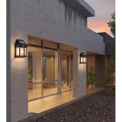 LED Solar wall light with sensor LANTER LED/1W/3,7V 1200 mAh IP44 black