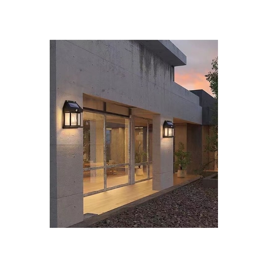 LED Solar wall light with sensor LANTER LED/1W/3,7V 1200 mAh IP44 black