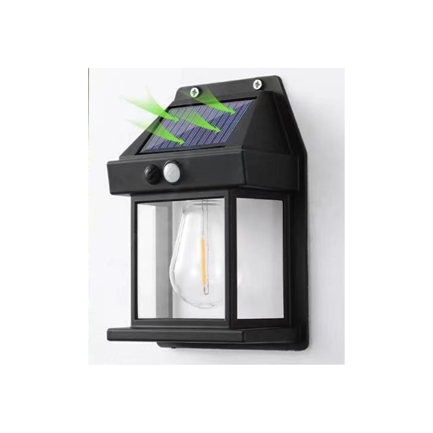 LED Solar wall light with sensor LANTER LED/1W/3,7V 1200 mAh IP44 black